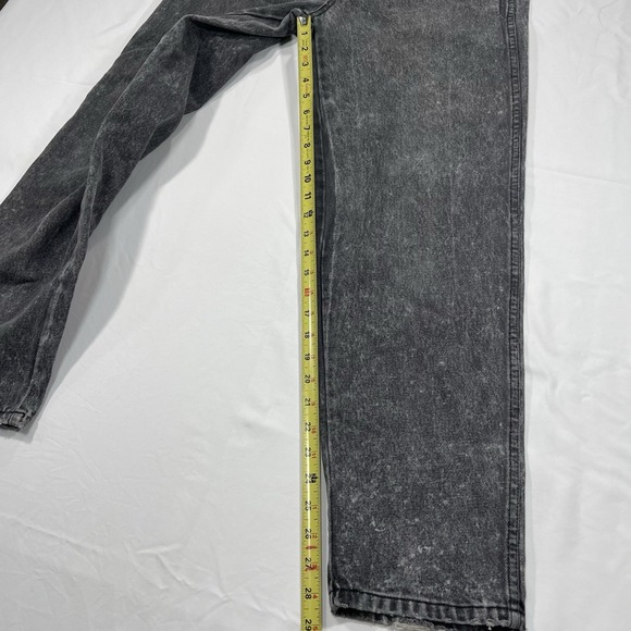 Vintage Falls Creek Dungarees Men's‎ 31 X 30 Black Acid Wash Jean Distressed Zip - Picture 6 of 11